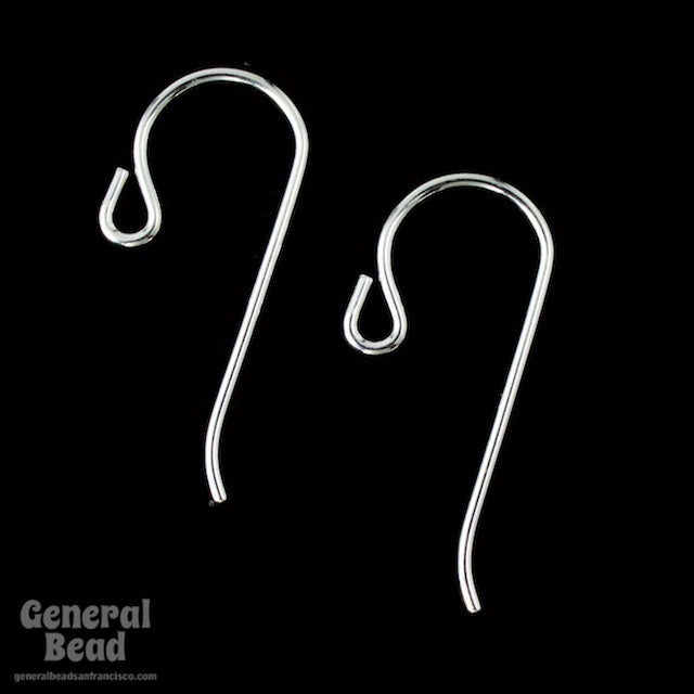 Flat Fishhook Earwires - Sterling Silver (20 Pieces)
