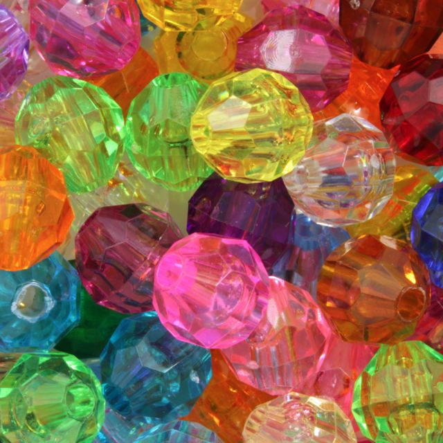 1,000 Pcs 6mm Round Crystal Faceted Plastic Acrylic Beads for Beading  Crafts