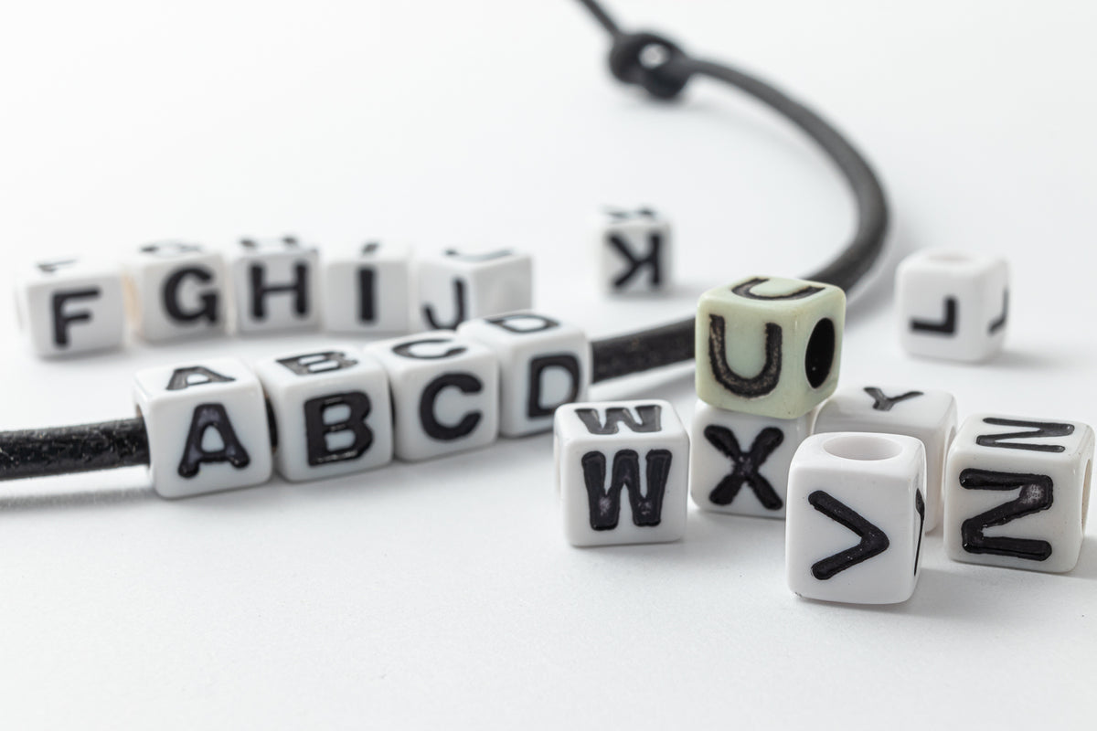 6mm Rounded Alphabet Letter S Bead