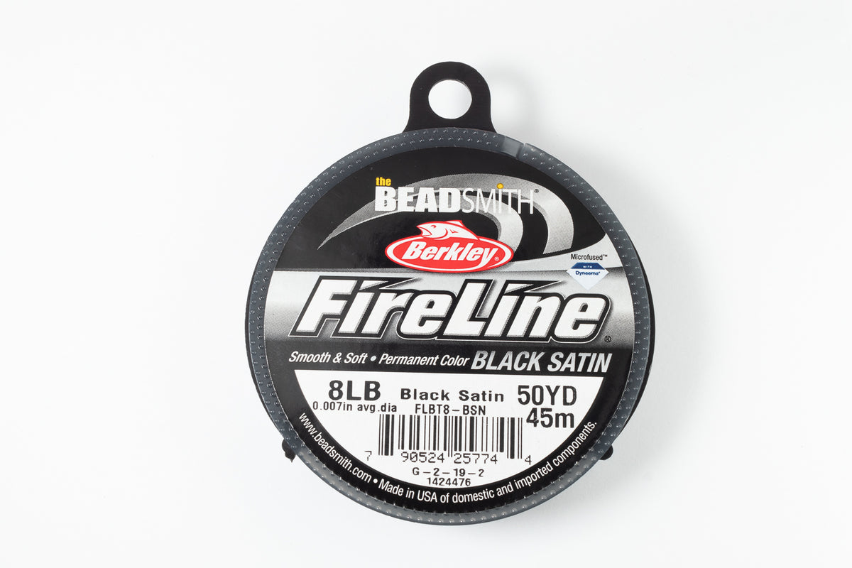 S-Lon Fire Beading Thread 8lb Black 50 Yards