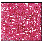 11/0 Silver Lined Dyed Pink 2 Cut Czech Seed Bead (1/2 Kilo) Preciosa #08275