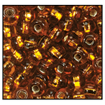 11/0 Silver Lined Dark Gold Czech Seed Bead (10 Gm, Hank, 1/2 Kilo) #CSG326