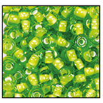 6/0 White Lined Lime Czech Seed Bead (1/2 Kilo) Preciosa #55226