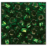 10/0 Silver Lined Green Czech Seed Bead (1/2 Kilo) Preciosa #57120