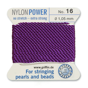 Amethyst Griffin Nylon Size 16 Needle End Bead Cord (40 Pcs) #BCNAT16G