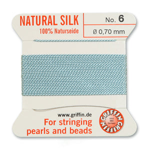 Turquoise Griffin Silk Size 6 Needle End Bead Cord (30 Pcs) #BCSTQ06G