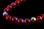 8mm Transparent Ruby AB Druk Bead (300 Pcs) #GAF131