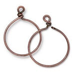 32mm Antique Copper TierraCast Brass Wire Hoop 15 Gauge #CK803