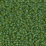 11/0 Semi-Frosted Pea Green Lined Chartreuse Miyuki Seed Bead (10 Gm, 250 Gm) #JJJ049