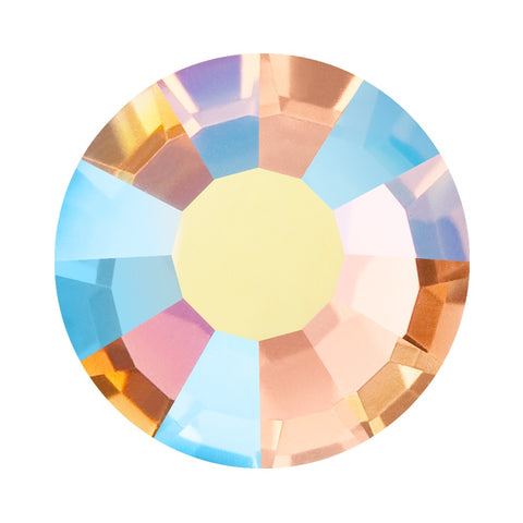 Preciosa 2155 VIVA 12 Light Peach AB Hot Fix Flat Back Rhinestones (Various Sizes)