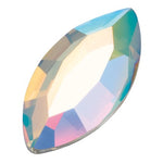 Preciosa 2222 Crystal AB Navette Maxima Flat Back Rhinestone