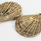 31mm TierraCast Antiqued Gold Scallop Shell Pendant #CK937