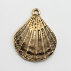 31mm TierraCast Antiqued Gold Scallop Shell Pendant #CK937