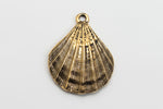 31mm TierraCast Antiqued Gold Scallop Shell Pendant #CK937