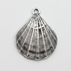 31mm TierraCast Antiqued Silver Scallop Shell Pendant #CK937