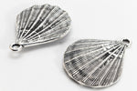 31mm TierraCast Antiqued Silver Scallop Shell Pendant #CK937