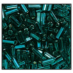 35mm Silver Lined Blue Zircon Bugle (40 Gm, 1/2 Kilo) Preciosa #57710