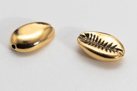 15mm TierraCast Antiqued Gold Cowrie Shell Bead #CK874