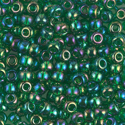 6/0 Transparent Green AB Miyuki Seed Bead (250 Gm) #179