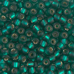 8/0 Matte Silver Lined Emerald Miyuki Seed Bead (250 Gm) #17F