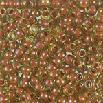 8/0 Salmon Lined Peridot AB Miyuki Seed Bead (250 Gm) #345