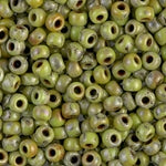 8/0 Opaque Chartreuse Picasso Miyuki Seed Bead (250 Gm) #4515