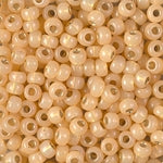 8/0 Dyed Light Apricot Silver Lined Alabaster Miyuki Seed Bead (250 Gm) #552