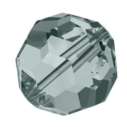 Preciosa 6150 Black Diamond Faceted Round Bead (4mm, 5mm, 6mm, 8mm, 10mm)