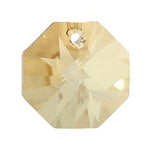 Swarovski 6401 8mm Golden Shadow Octagon Pendant