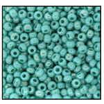 13/0 Opaque Green Turquoise Iris Charlotte Cut Seed Bead (1/2 Kilo) Preciosa #64130