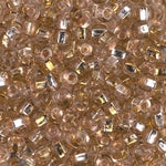 6/0 Sq. Hole Rococo Silver Lined Light Rose Peach Miyuki Seed Bead (250 Gm) #3284