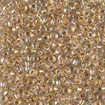 8/0 24Kt Gold Lined Pale Gray AB Miyuki Seed Bead (100 Gm) #982