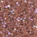 8/0 Dark Peach Lined Crystal AB Miyuki Cut Seed Bead (250 Gm) #275