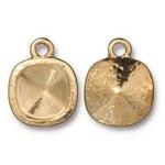 10mm Bright Gold Hammered Cushion Bezel #CK888