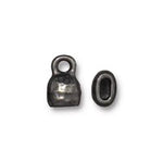 4mm Black TierraCast Distressed Crimp End Cap #CK891