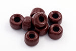 9mm Opaque Brown Glass Crow Bead #CSX069