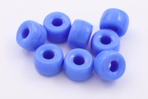 9mm Opaque Light Blue Glass Crow Bead #CSX073