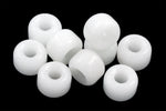 9mm Opaque Alabaster Glass Crow Bead #CSX074