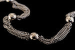 Gunmetal Multi-Strand Satellite Curb Chain with Bead CC160-General Bead