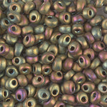 4mm Matte Metallic Khaki Iris Magatama Bead (125 Gm) #2035