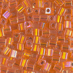 4mm Silver Lined Orange AB Miyuki Cube Bead (125 Gm) #1008