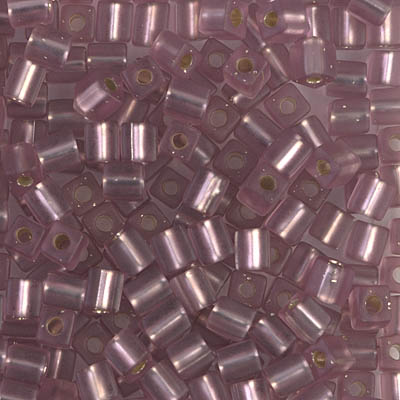 4mm Matte Silver Lined Smoky Amethyst Miyuki Cube Bead (125 Gm) #12F