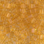 4mm Transparent Light Topaz Miyuki Cube Bead (125 Gm) #132