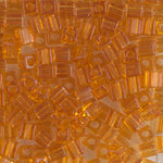 4mm Transparent Topaz Miyuki Cube Bead (125 Gm) #133