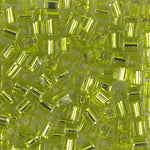 4mm Silver Lined Chartreuse Miyuki Cube Bead (125 Gm) #14