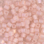 4mm Matte Transparent Light Tea Rose AB Miyuki Cube Bead (125 Gm) #155FR