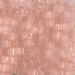 4mm Transparent Light Tea Rose Miyuki Cube Bead (125 Gm) #155