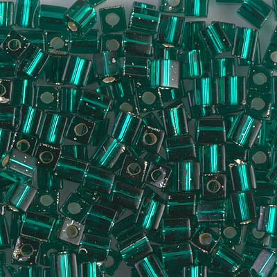 4mm Silver Lined Emerald Miyuki Cube Bead (125 Gm) #17