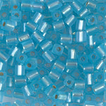 4mm Matte Silver Lined Aqua Miyuki Cube Bead (125 Gm) #18F