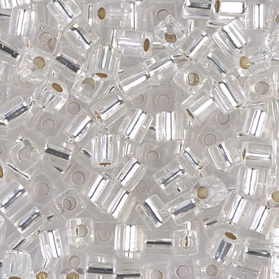 4mm Silver Lined Crystal Miyuki Cube Bead (125 Gm) #1